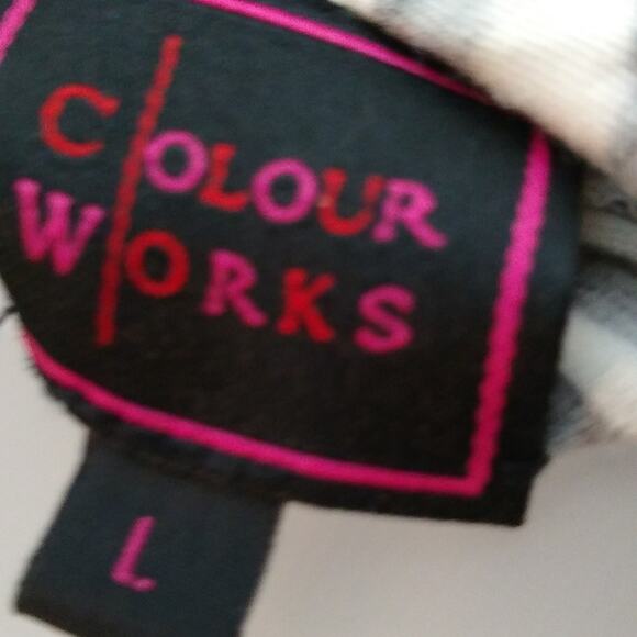 Colour works open front cardigan zebra pattern. Size L - Picture 2 of 7